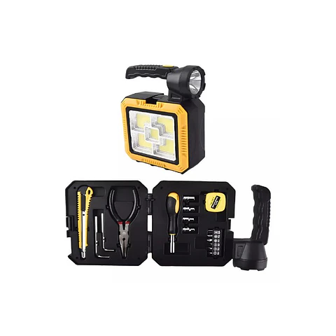 Lámpara Linterna Solar Led Portátil 4 En1 Kit De Herramientas