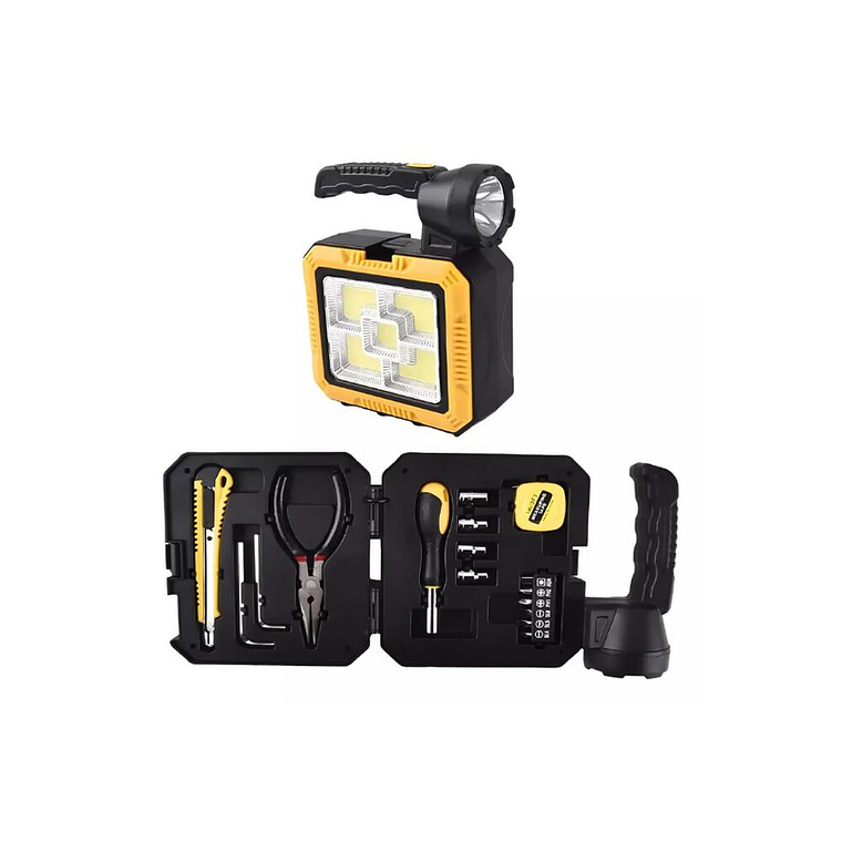 Lámpara Linterna Solar Led Portátil 4 En1 Kit De Herramientas 1