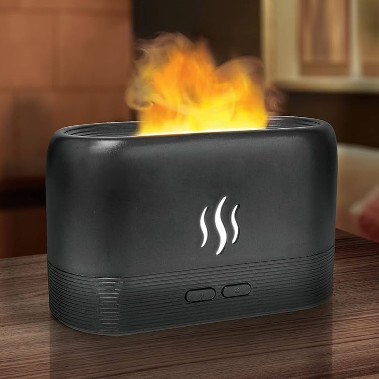 Humidificador Negro Simula Fuego Iluminación Led Blanco Blanco 4