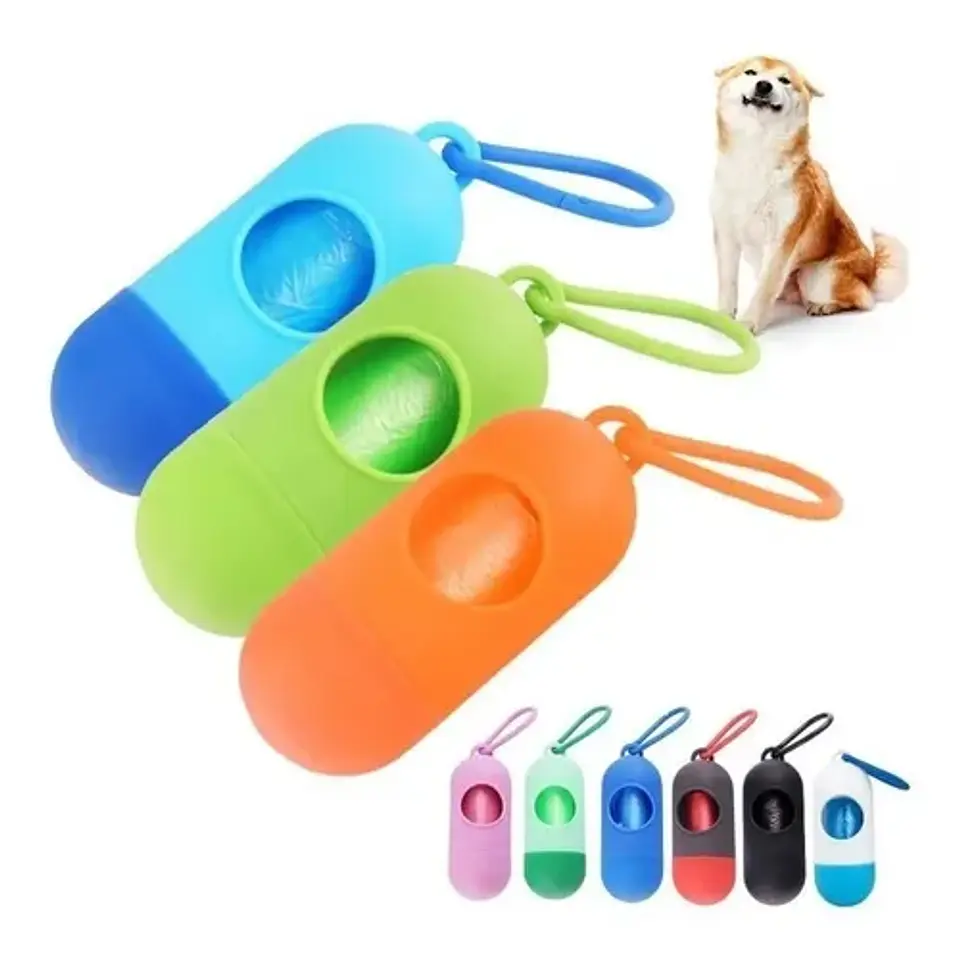 Dispensador Porta Bolsas Para heces Mascotas + 1 rollo 5