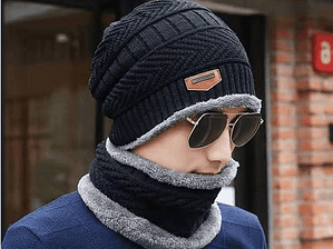 Set Calentador Gorro Mas Bufanda De Cuello Invierno Unisex
