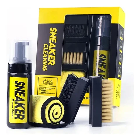 Nuevo Kit de Limpieza en Seco para Zapatos Blancos, Espuma Limpiadora sin Agua de 150 ml con Cepillo y Paño, Todo en Uno