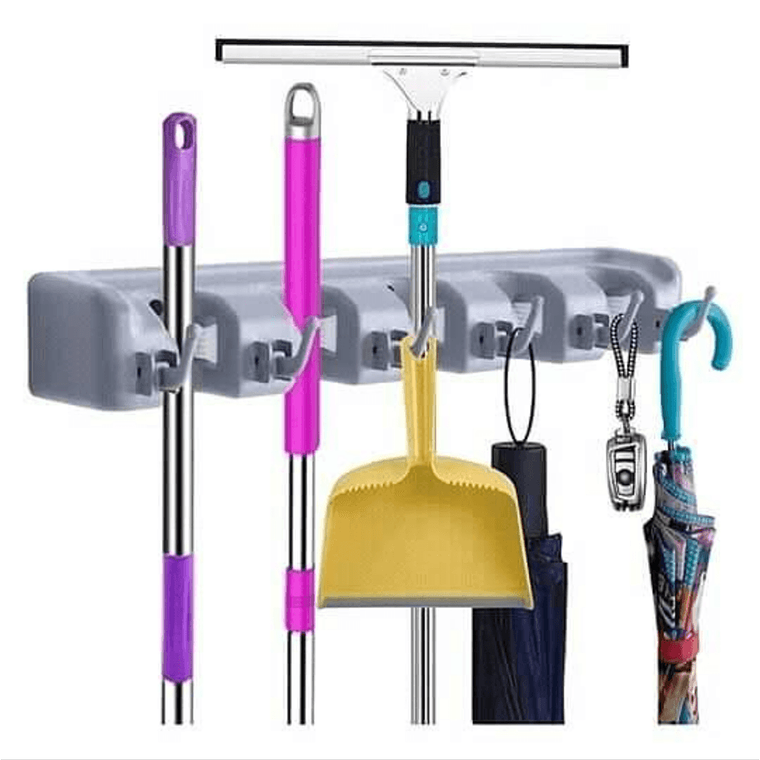 Porta Escobas Organizador De Escobas 5 Espacios Y Ganchos | Cuotas sin interés 3