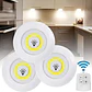 Kit De 3 Lámparas, Foco Led, Inalámbrico, Mando A Distancia, Color Blanco - Miniatura 2