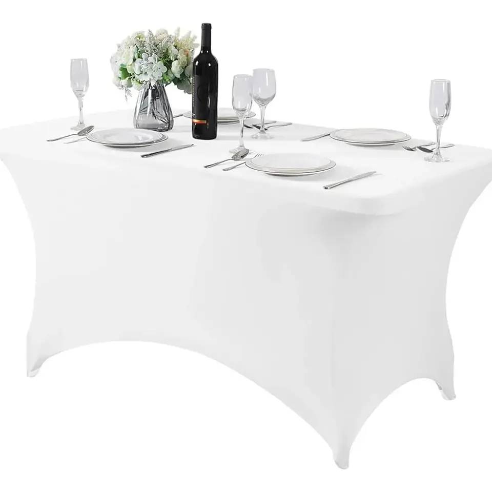 Mantel Forro En Spandex Para Mesa Plegable 1.80 Mts Negro Liso 6