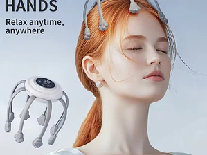Masajeador de Cabeza Pulpo, Recargable USB, 500mAh, Masajeador Portátil, Masajeador de Cabeza, Masajeador