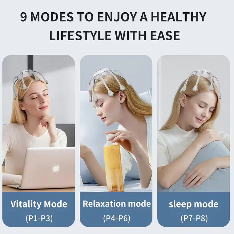 Masajeador de Cabeza Pulpo, Recargable USB, 500mAh, Masajeador Portátil, Masajeador de Cabeza, Masajeador 6