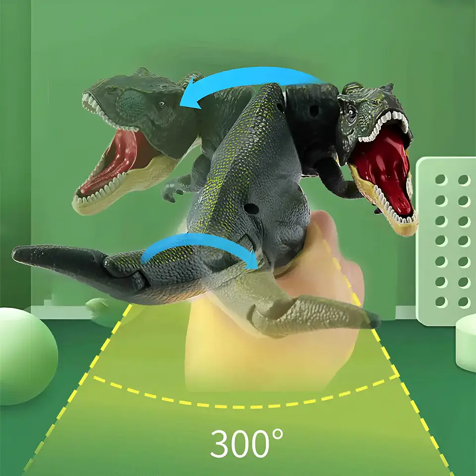 Juguete De Dinosaurio Para Niños Press The Tyrannosauru Mode Color Verde 2