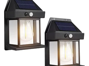 Farol Solar De Pared Sensor Movimiento Luz Cálida Exterior
