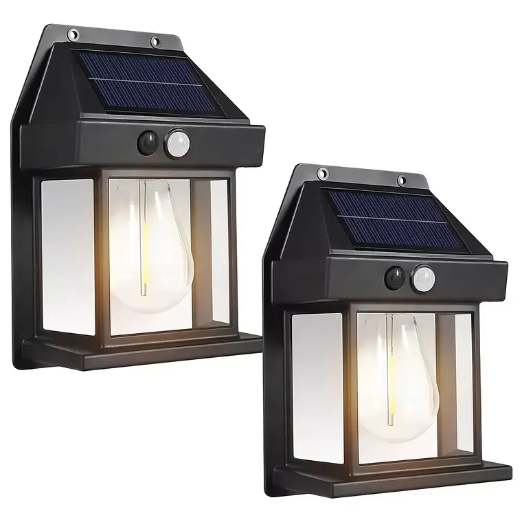 Farol Solar De Pared Sensor Movimiento Luz Cálida Exterior 1