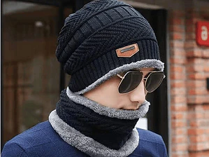 Set Calentador Gorro Mas Bufanda De Cuello Invierno Unisex- COPIA