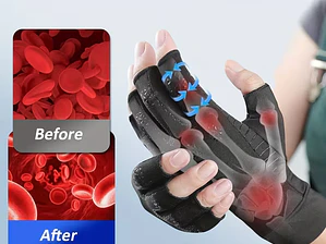 1 Par de Guantes de Cobre sin Dedos con Compresión Uniforme de 360° para Uso Diario, Cálidos, para Escribir, Antideslizantes 
