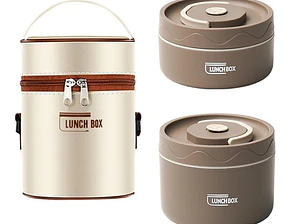 Lonchera doble con aislante térmico 2 niveles color beige