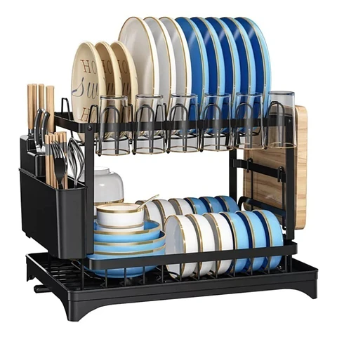 Secador Escurridor De Loza Platos Inoxidable 2 Niveles |