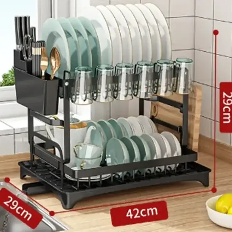 Secador Escurridor De Loza Platos Inoxidable 2 Niveles | 3