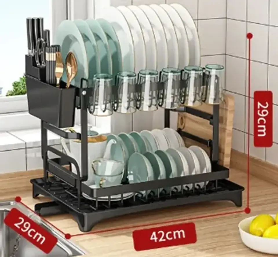 Secador Escurridor De Loza Platos Inoxidable 2 Niveles | 3