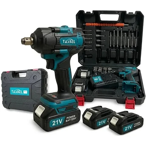 Llave De Impacto Inalámbrica 300nm 2 Batería 21v Par Kit