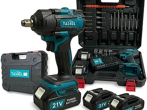 Llave De Impacto Inalámbrica 300nm 2 Batería 21v Par Kit