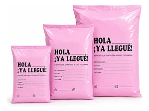 Bolsa Courier Rosa de Plástico con Adhesivo, Pack de 100 Unidades