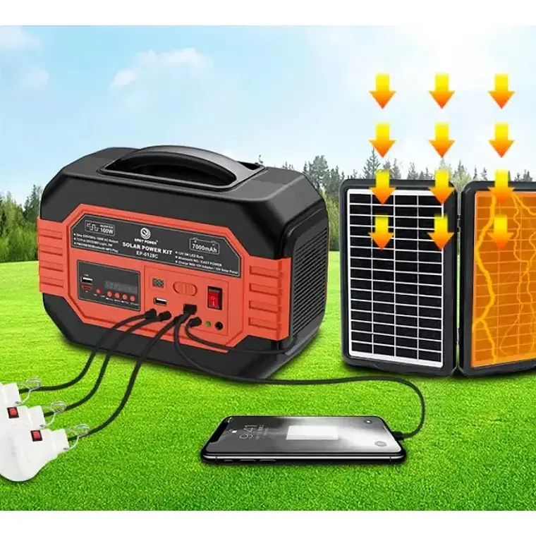 Generador Energia Multiuso Bateria Carga Solar 3 Ampolletas 2