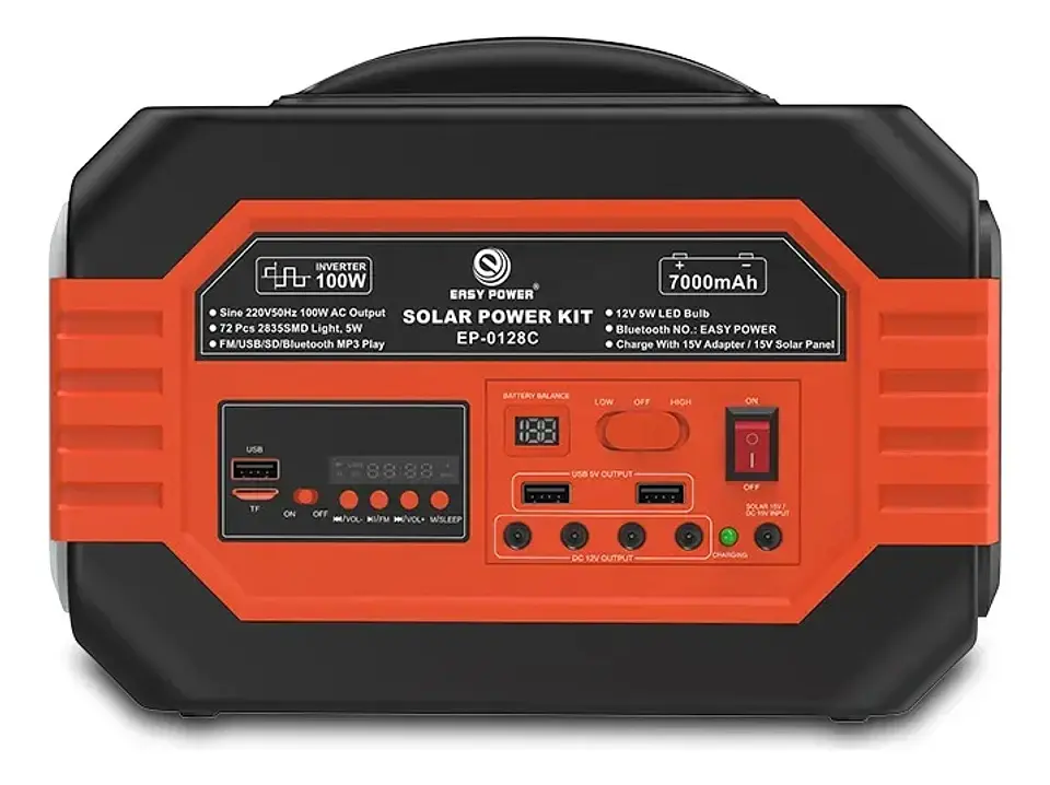 Generador Energia Multiuso Bateria Carga Solar 3 Ampolletas 100w 3