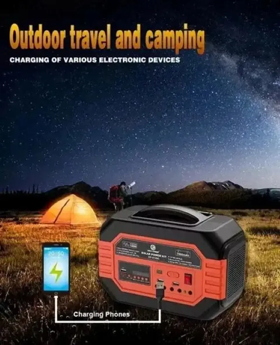 Generador Energia Multiuso Bateria Carga Solar 3 Ampolletas 100w 6