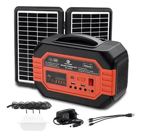 Generador Energia Multiuso Bateria Carga Solar 3 Ampolletas 100w