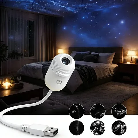 Mini proyector USB  2 en 1 Full efecto real