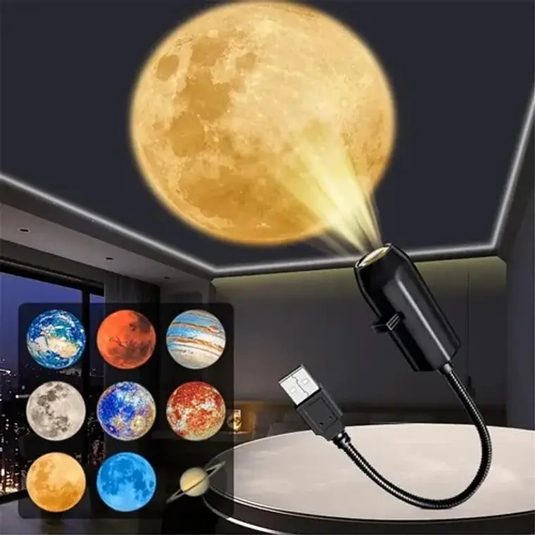 1 pieza Mini Proyector USB de Luna 1