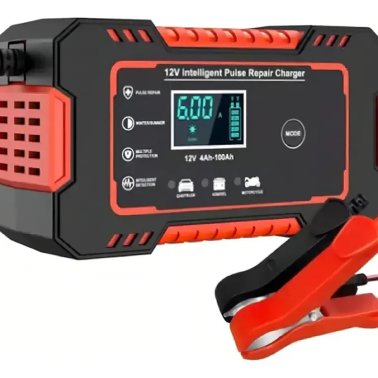 Cargador Inteligente Baterías 12V Autos y Motos 6A Pantalla Digital 2