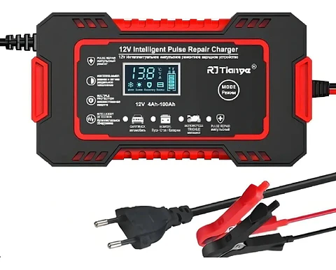 Cargador Inteligente Baterías 12V Autos y Motos 6A Pantalla Digital