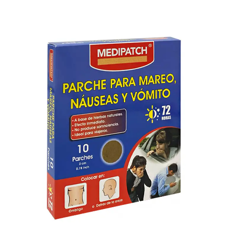 Paquete de 10 parches para el mareo por movimiento, pegatinas para el mareo, antináuseas, coche, aire, mar, alivio de vómitos, parche para el mareo por movimiento para paseos en coche y barco, 1
