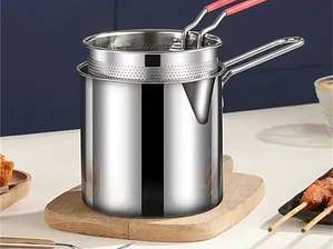 Olla Freidora Compacta Cesta Montable 12 cm Papas Fritas Nuggets Pasta