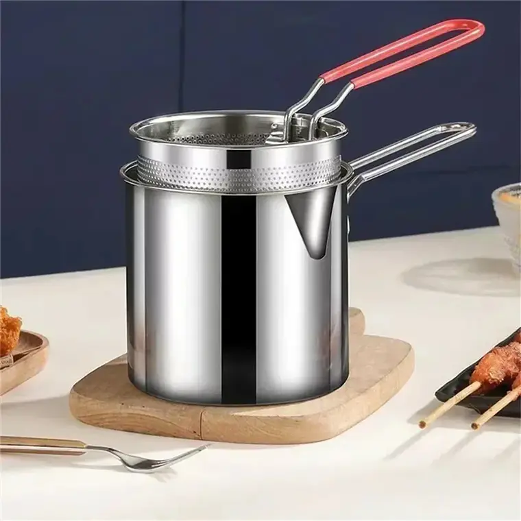 Olla Freidora Compacta Cesta Montable 12 cm Papas Fritas Nuggets Pasta 1