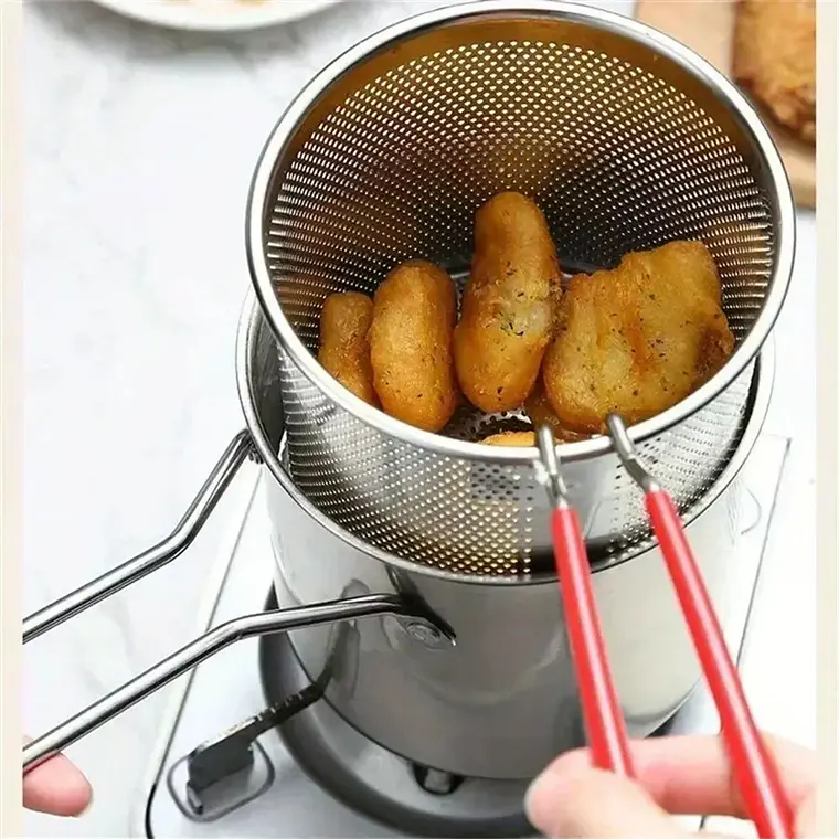 Olla Freidora Compacta Cesta Montable 12 cm Papas Fritas Nuggets Pasta 2