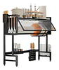 Escurridor de vajilla Decoteam DCE-028 con puerta 85x28x80cm color negro - Miniatura 1