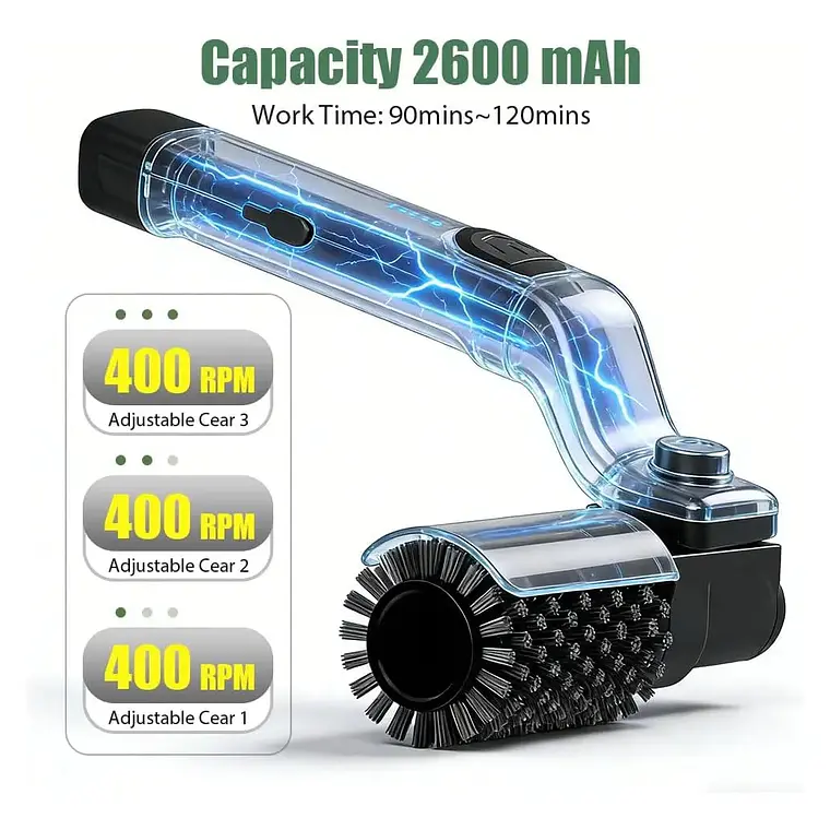 Cepillo Limpia Parrilla Eléctrico Inalámbrico 180 Grados  5