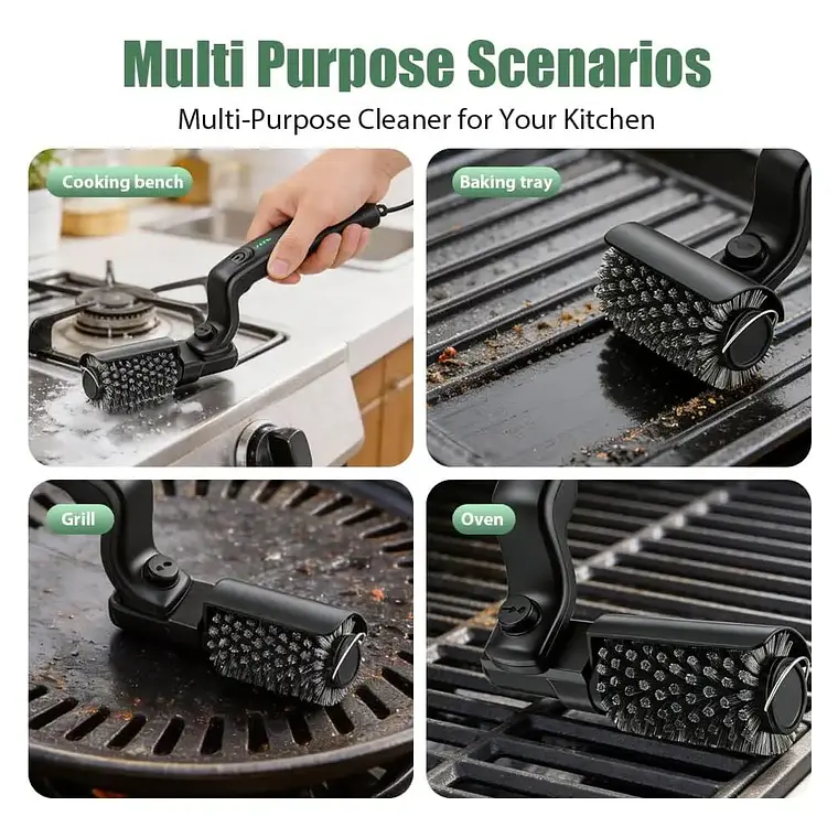 Cepillo Limpia Parrilla Asado Quincho Eléctrico Recargable 3