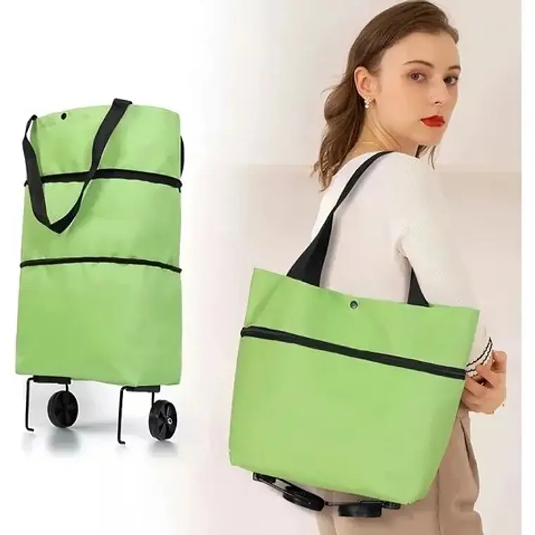 Bolso De Compras Plegables Para Supermercado Con Ruedas 1