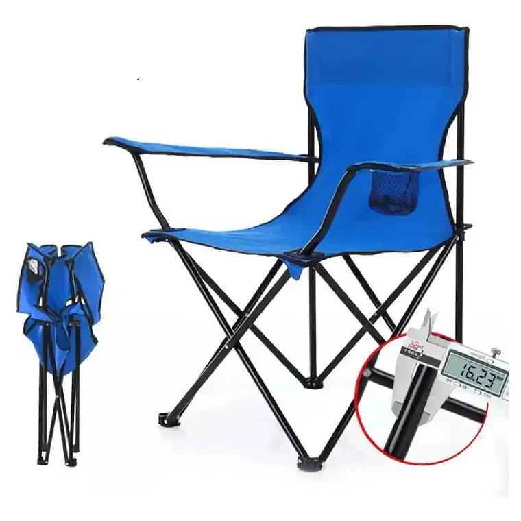 Silla Plegable Haiton 80x76cm Azul Para Playa Camping Con Bolso 1