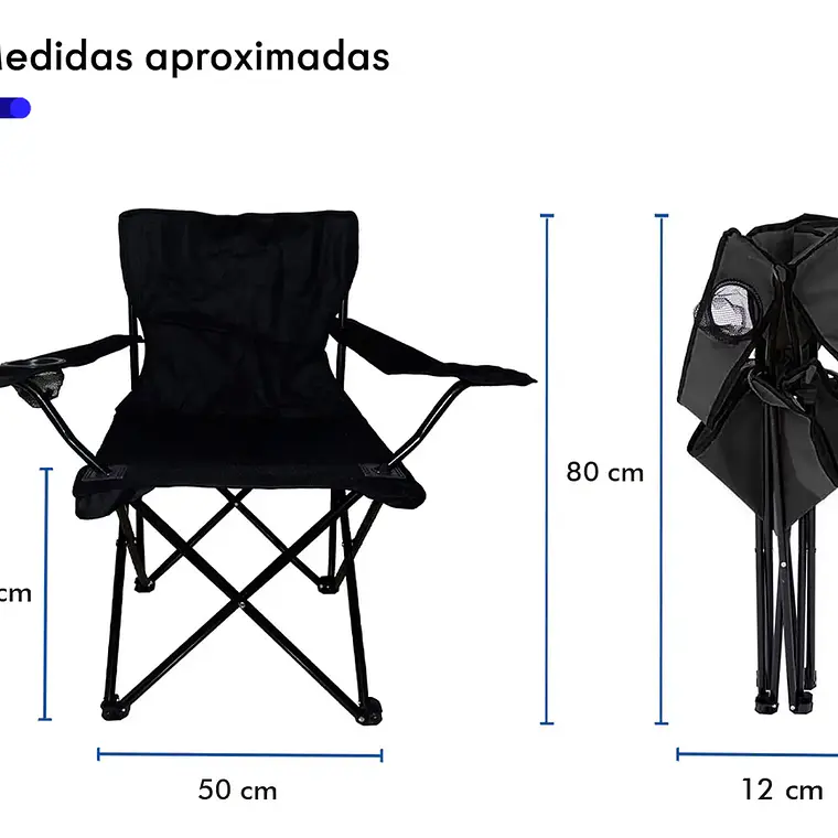 Silla Plegable Y Portátil Para Campamento Playa 2
