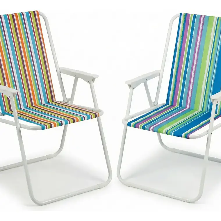 Silla Camping Plegable Playa Piscina Portátil Exteriores Azul 1