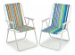 Silla Camping Plegable Playa Piscina Portátil Exteriores Azul - Miniatura 1