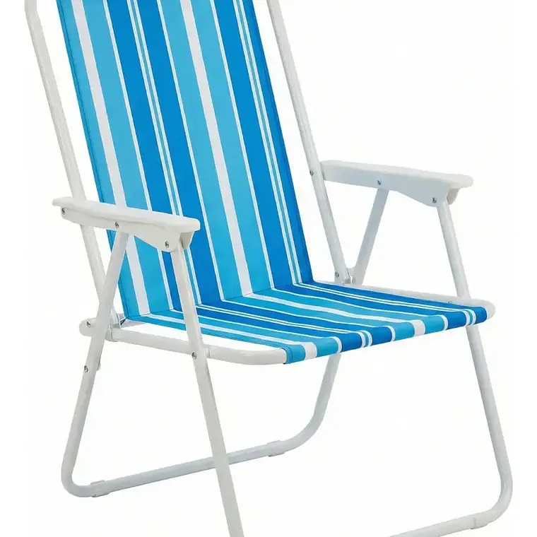 Silla Camping Plegable Playa Piscina Portátil Exteriores Azul 2