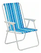Silla Camping Plegable Playa Piscina Portátil Exteriores Azul - Miniatura 2