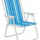 Silla Camping Plegable Playa Piscina Portátil Exteriores Azul - Miniatura 2
