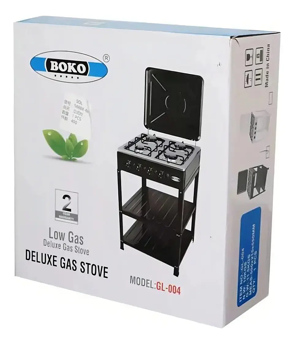 Cocina Encimera A Gas 4 Quemadores Con Repisas Color Negro 2