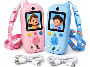 Pack 2 Radio Walkie Talkie Woki Toki Niños Camara Rosa Azul
