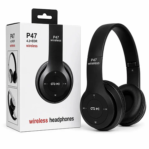 Audífonos Bluetooth P47 Inalámbricos Wireless FM Micro SD