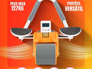 Rueda Abdominal Gym -Rodillo Con Timer Digital y Apoyo Codos Naranja